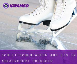 Schlittschuhlaufen auf Eis in Ablaincourt-Pressoir 